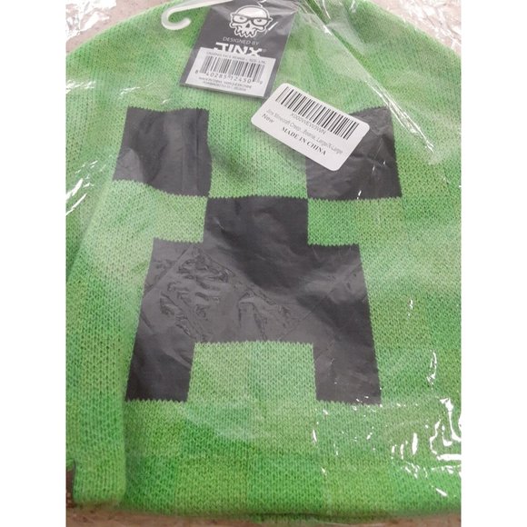 JINX Minecraft Creeper Face Knit Beanie Unisex Winter Hat Cap L/XL NWT - Picture 4 of 4